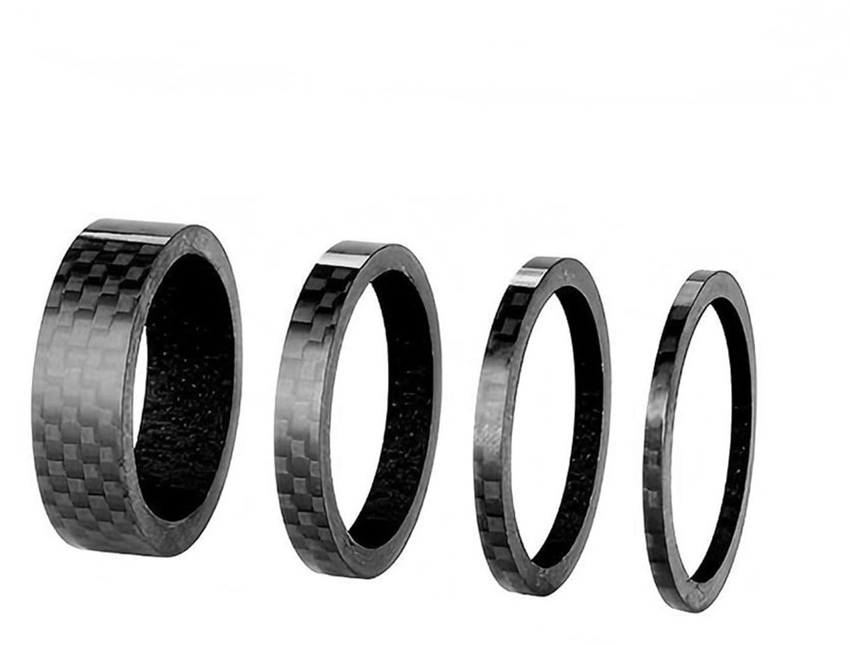 Dailygoods - Qrity 4 Stuks Fiets Headset Spacers - Carbon Fiber 1-1/8 Inch voor MTB en Racefiets