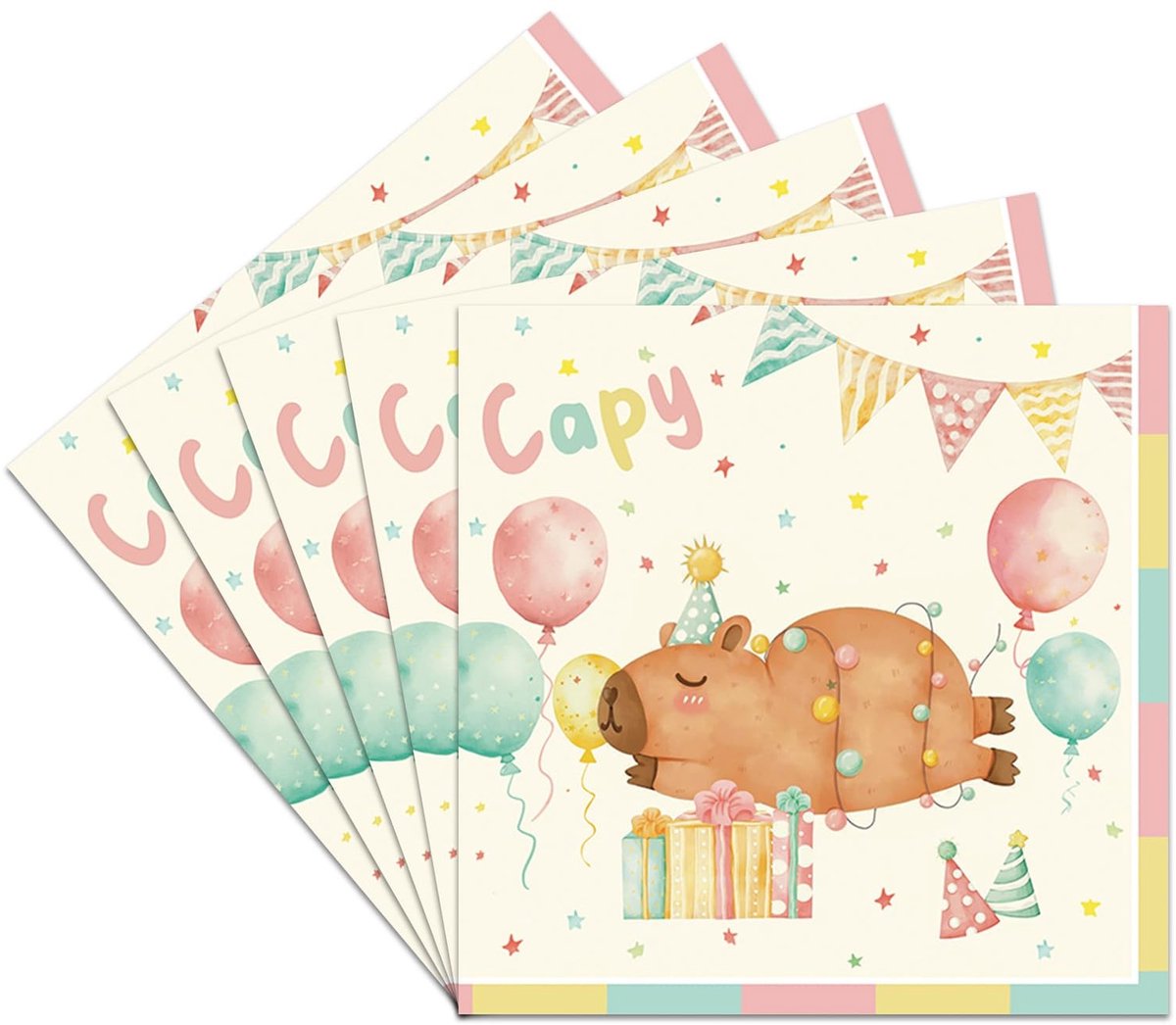Dailygoods - Capybara Party Decoratie met Kleurrijke Confetti