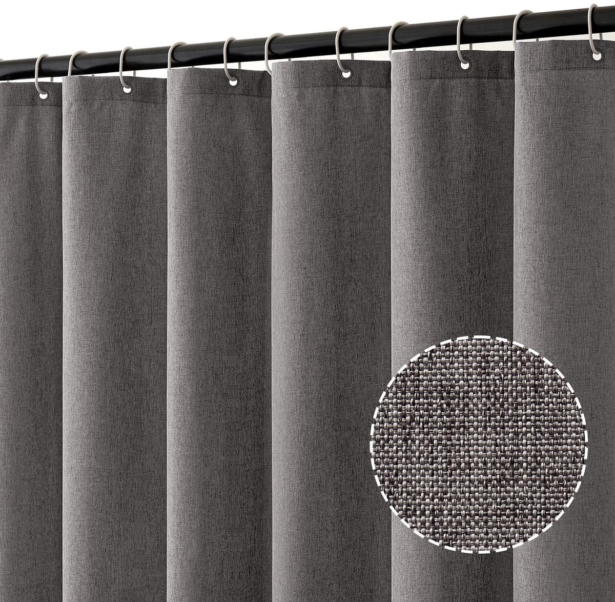 Dailygoods - Dailygoody - Douchegordijn - Luxe polyester - Waterdicht en schimmelwerend - Grijs - Badgordijn 120 x 200 cm - Voor badkamer - Met 8 ringen