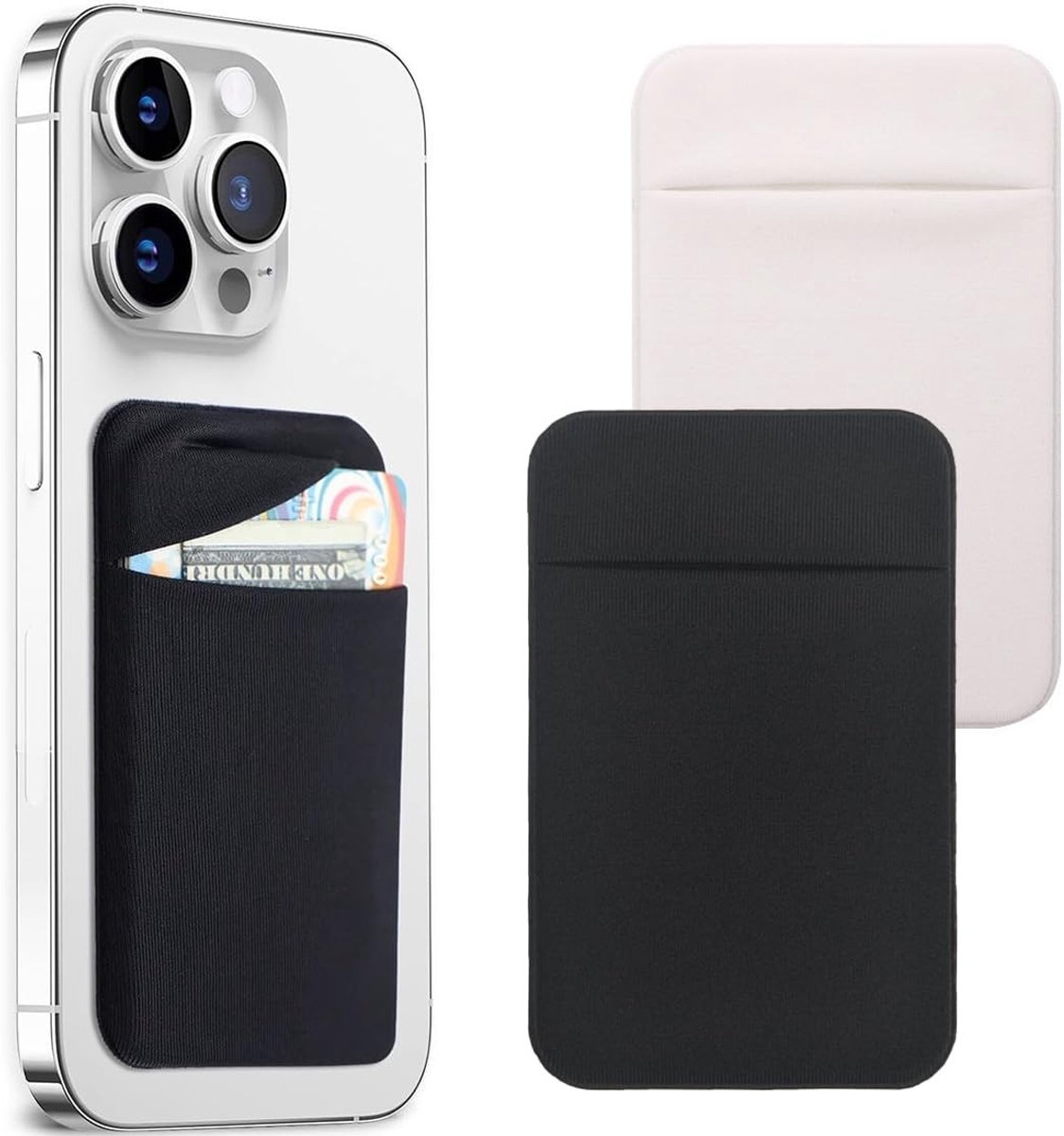 Dailygoods - Set van 2 Textiele Kaarthouders voor Smartphone