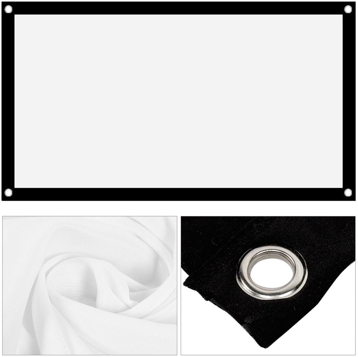 Dailygoods - Dailygoody - Projectiescherm - Draagbaar - Wit polyester - Kreukvrij - Opvouwbaar - Geschikt voor presentaties - 40 inch