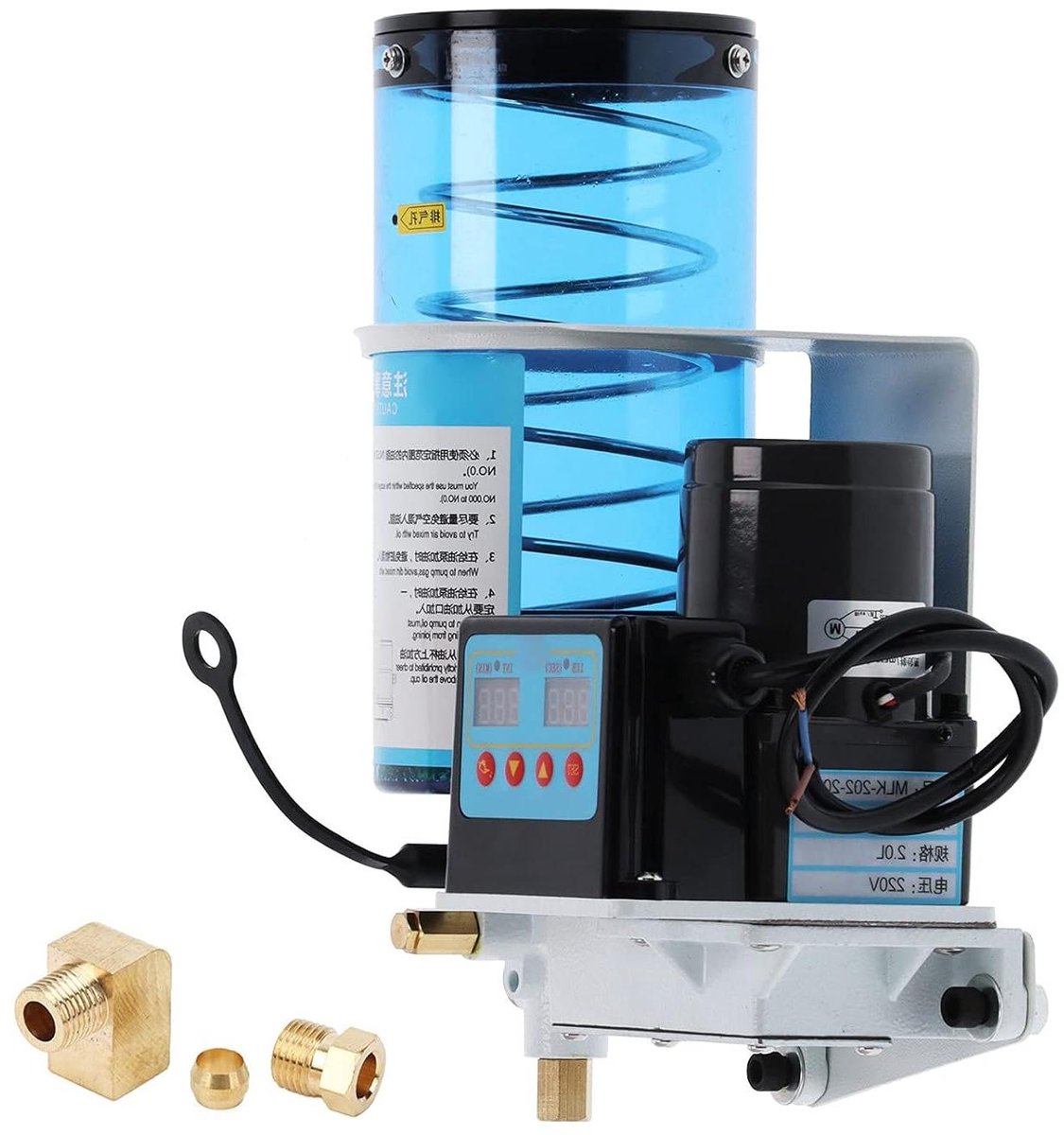 Elektrische Oliepomp - Automatisch Smeerapparaat - Machine Smering - PLC Gecontroleerd - 2L Capaciteit - Grijs
