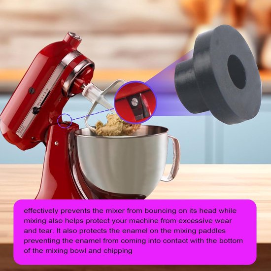 Mixer Onderdelen - Reserve Ring - Stabiel Mengen - Voorkomt Stuiteren - 2 Stuks - Zwart — afbeelding 3