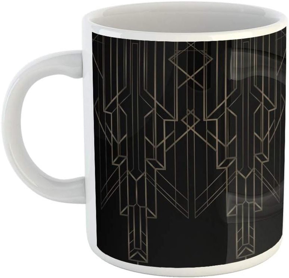 Keramische Beker - Koffiekop - Thee en Koffie - Groot Handvat - 330 ml - Zilver