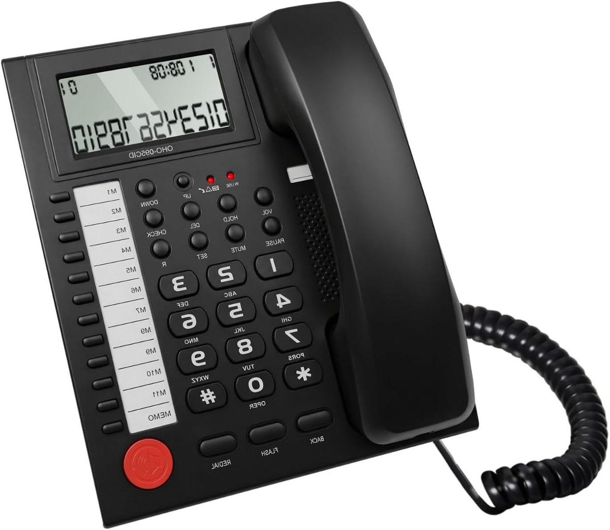 Vaste Telefoon - Thuis Kantoor - Communicatie Bellen - Handsfree Optie - 22x19cm - Zwart