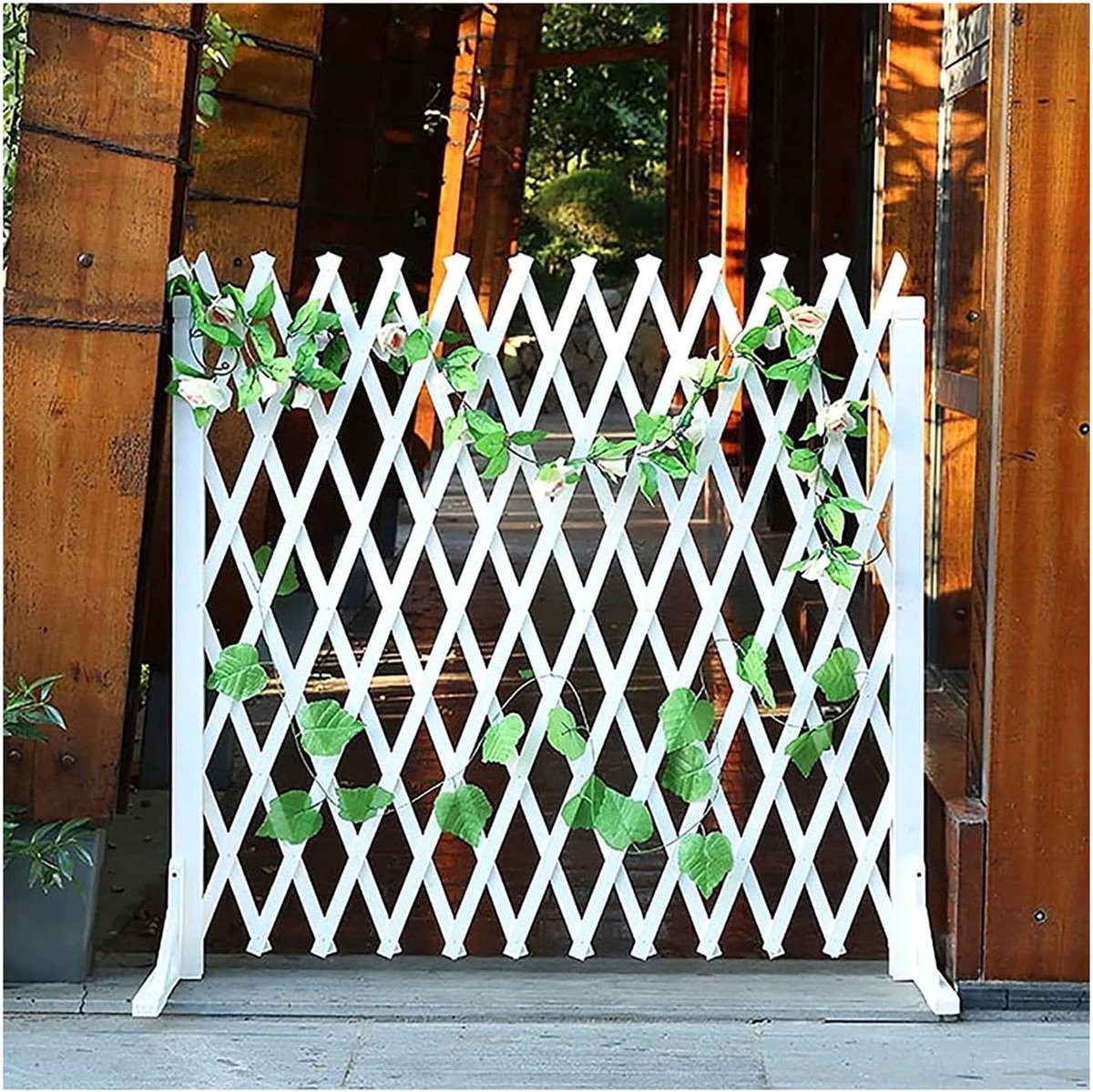 Houten Plantenhek - Tuinpoort Scherm - Klimplanten Ondersteunen - Verstelbaar Ontwerp - 15