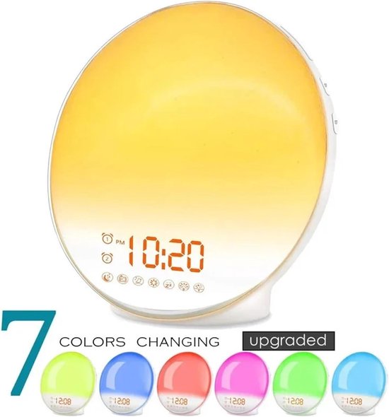 Wekker - Wake Up Light - Rustig Ontwaken - Zonsopgang Simulatie - One Size - Wit — afbeelding 2
