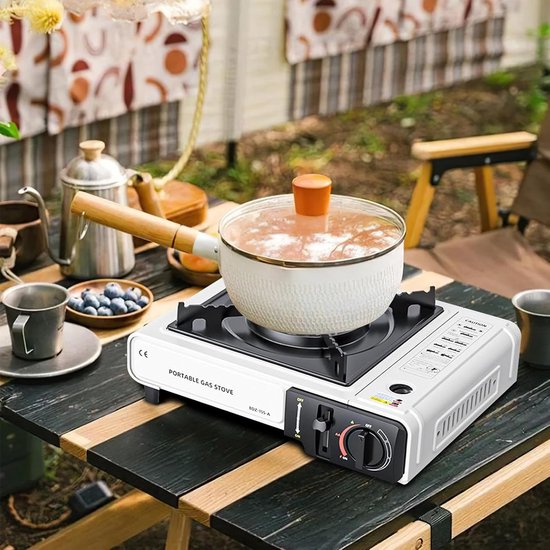 Camping Kookstel - Draagbare Grill - Outdoor Koken - Dubbele Brandereenheid - Compact Ontwerp - Metaal van Camping — afbeelding 2