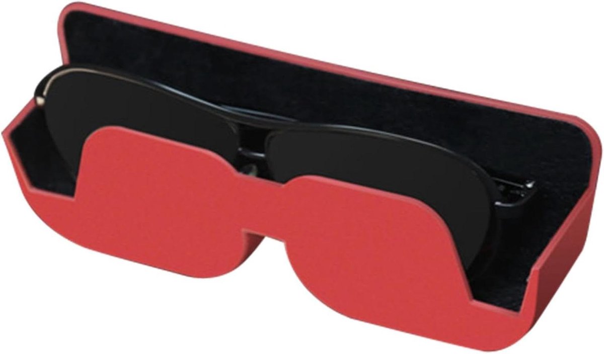 Zonnebrilhouder Auto - Bril Opbergen - Veilig Rijden - Krasvrije Voering - 16.3 cm Lengte - Rood