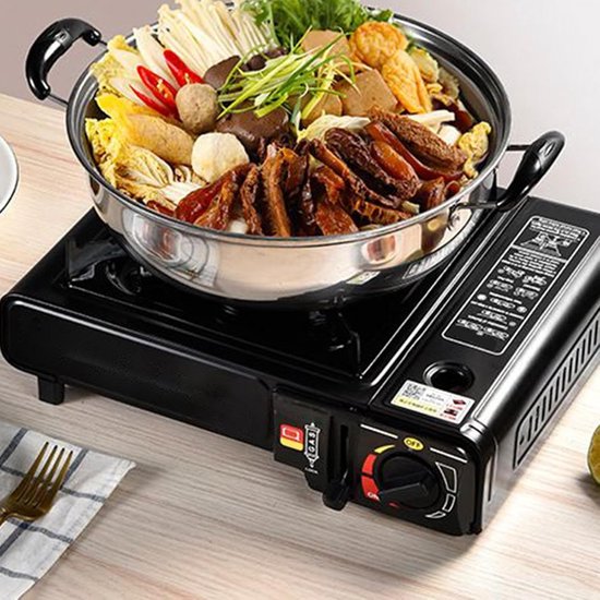 Camping Kookstel - Draagbaar Fornuis - Buiten Koken - Automatische Ontsteking - 34x26x10cm - Zwart — afbeelding 3