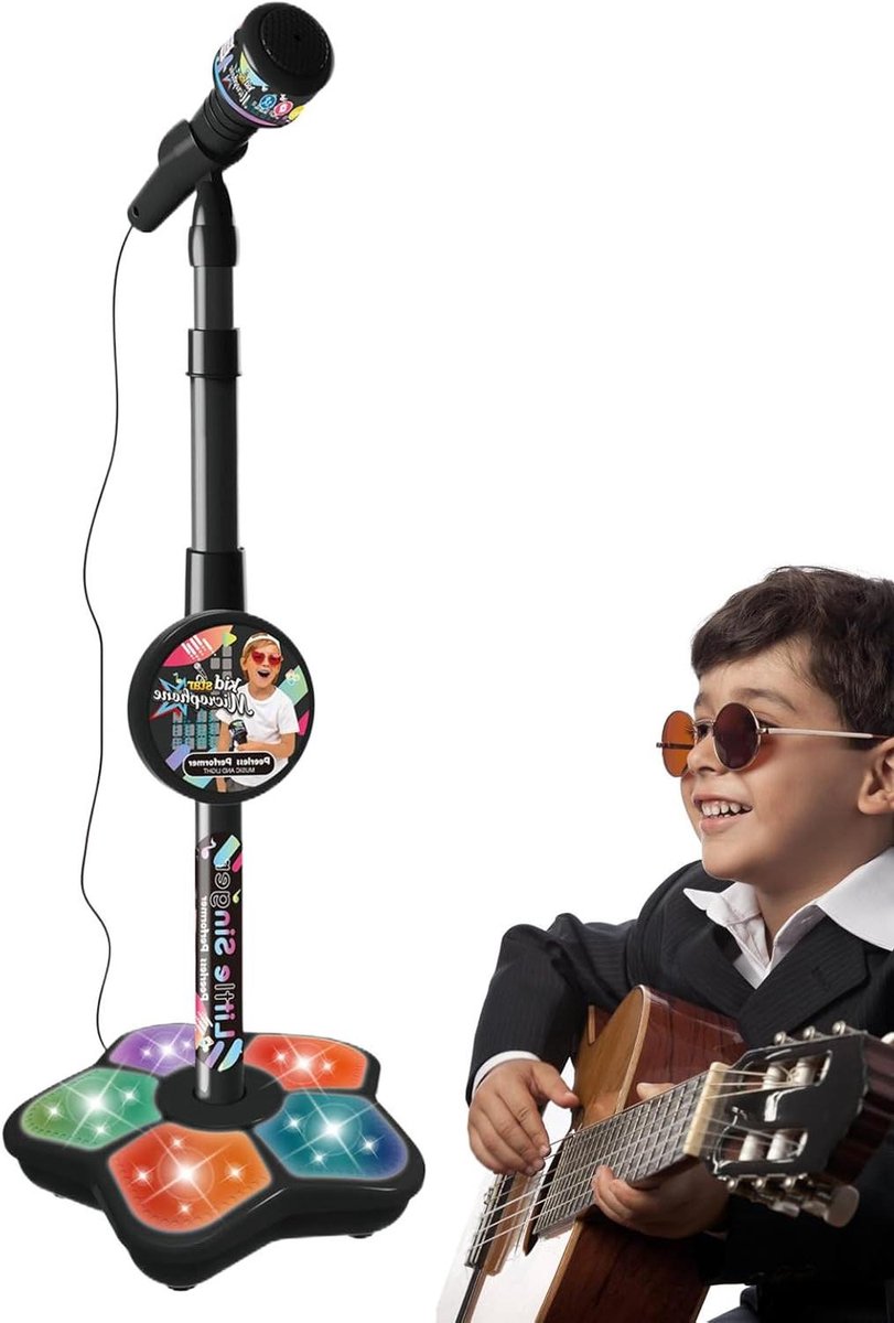 Kindermicrofoon Met Standaard - Zing Speelgoed - Muziek Maken - MP3 Compatibel - 100 cm - Meerkleurig