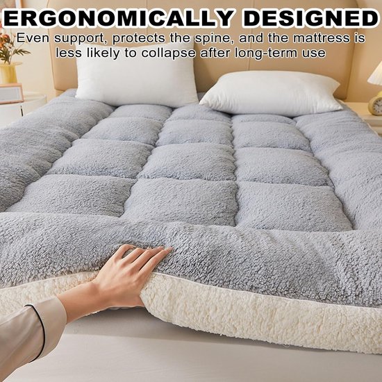 Japanse Vloermatras - Oprolbare Futon - Comfortabel Slapen - Verstelbare Elastieken - 200 x 220 cm - Geel — afbeelding 5