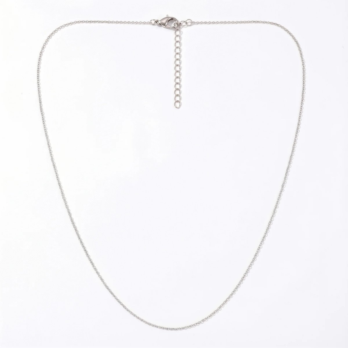 Studio Aurélie Zilverkleurige Ketting - Roestvrij Staal - 40+5 cm