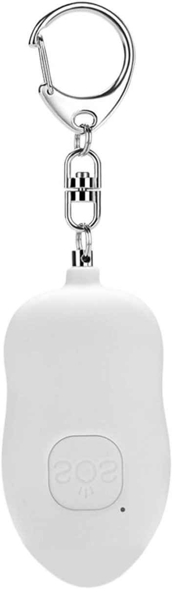 Persoonlijk Alarm - Veiligheidssleutelhanger - Zelfverdediging - 130 dB Luid Geluid - 7.5 x 4 cm - Wit