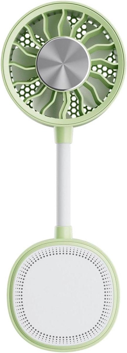Mini Draagbare Fan - Persoonlijke Ventilator - Zomerse Verkoeling - Magnetische Clip - 7.3x3.5x20.7cm - Groen