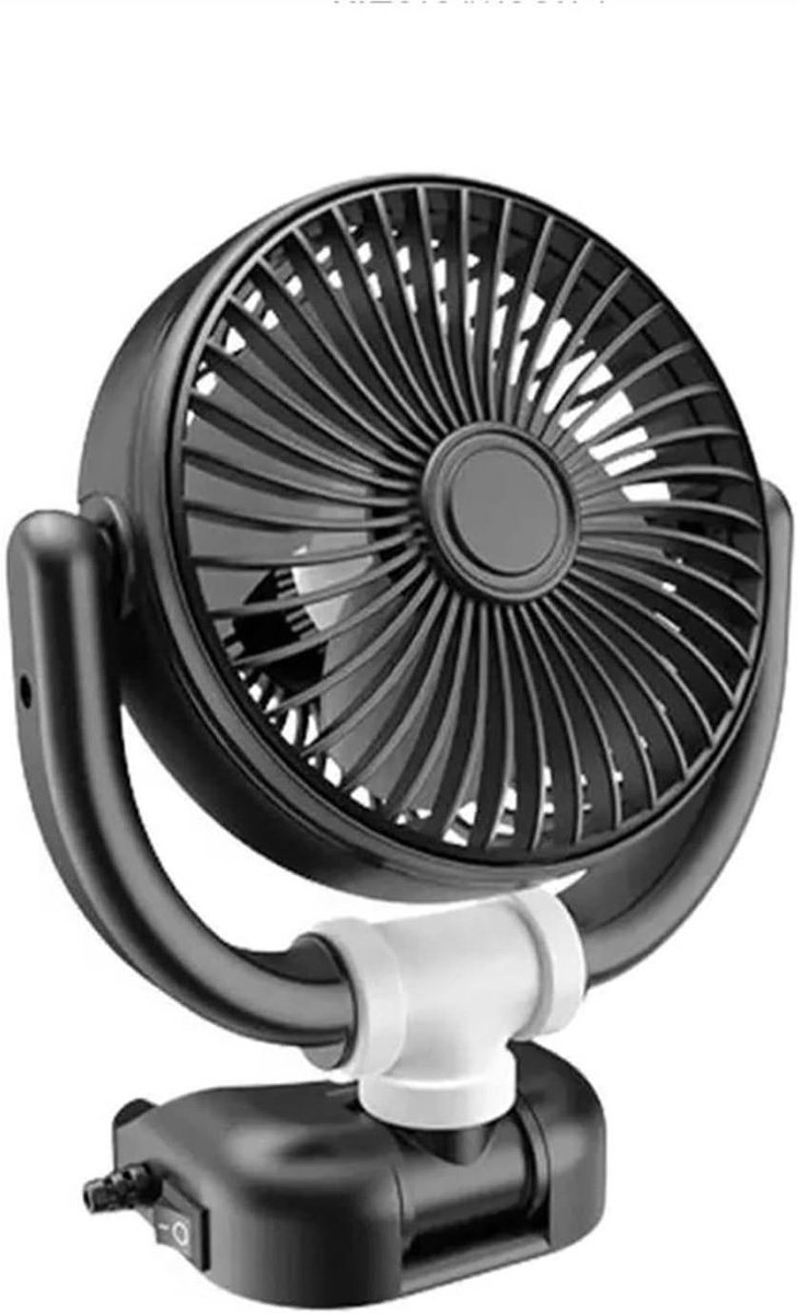 Autoventilator - Auto Koeler - Reizen Comfort - 360 Graden - 130 cm Kabel - Zwart