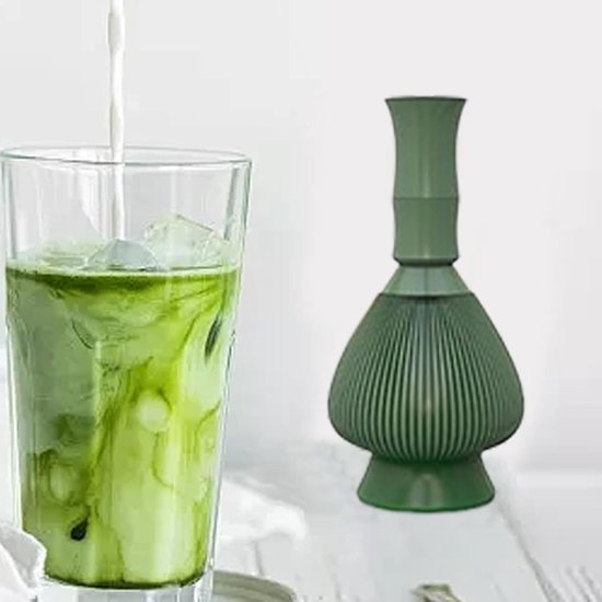 Draagbare Blender Roerder - Handmatige Mixer - Drankjes Bereiden - Traditioneel Japans Ontwerp - 6x13cm - Groen — afbeelding 5