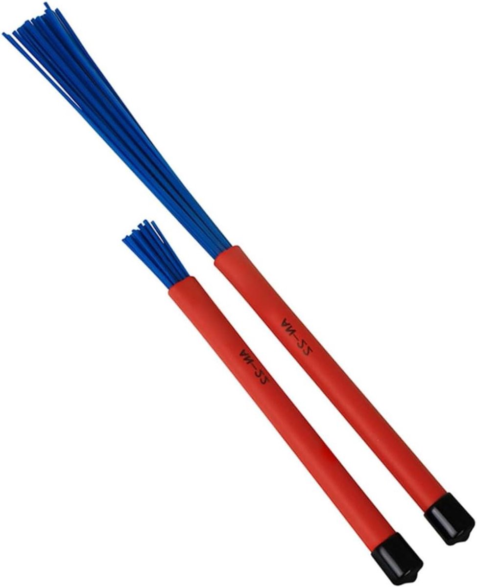 Trommel Borstel Set - Jazz Borstels - Muziek Maken - Inschuifbare Lengte - 35 cm - Blauw
