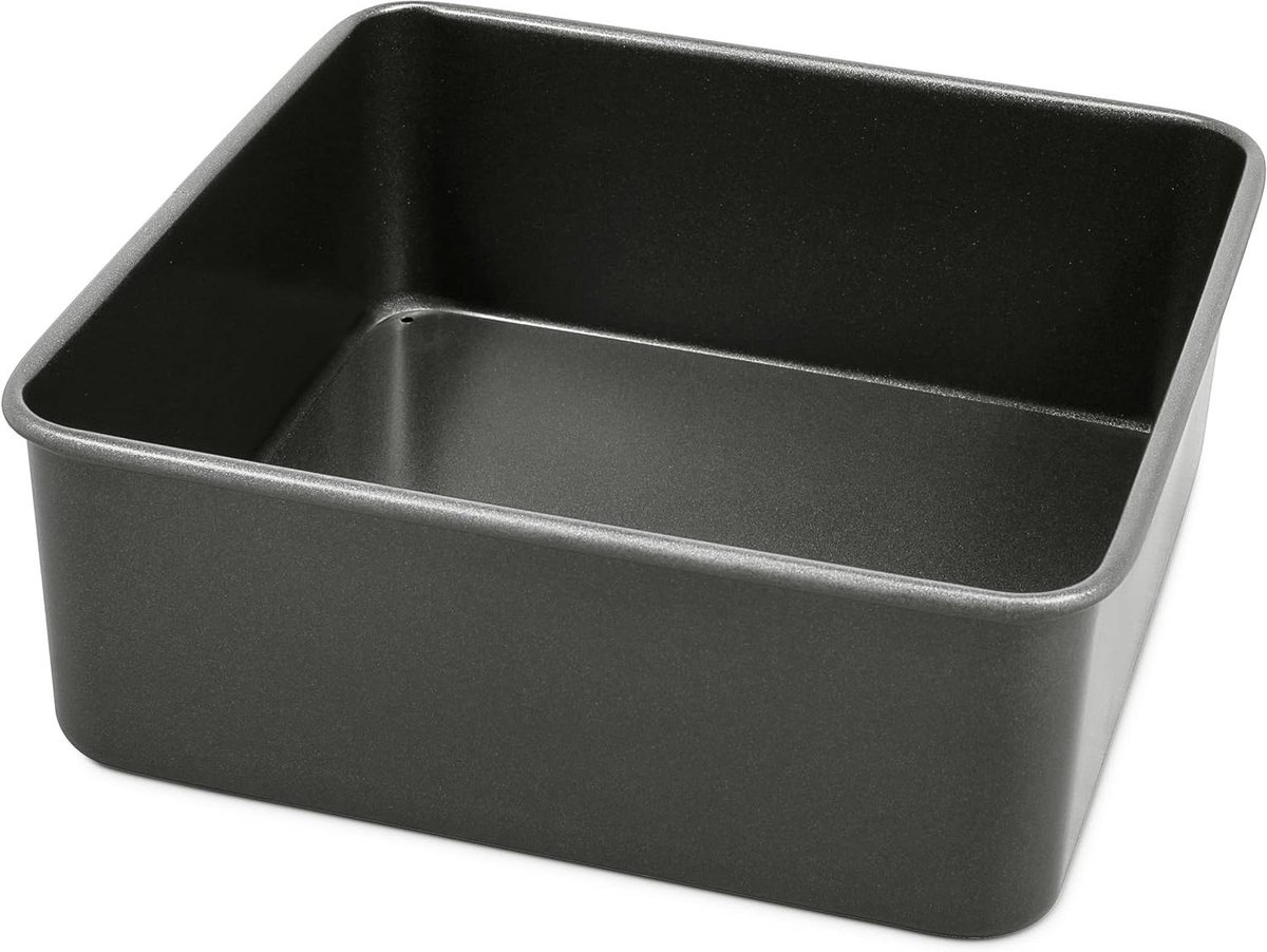 Vierkante Bakvorm - Taart Pan - Zelf Bakken - Uitneembare Bodem - 20cm Vierkant - Grijs