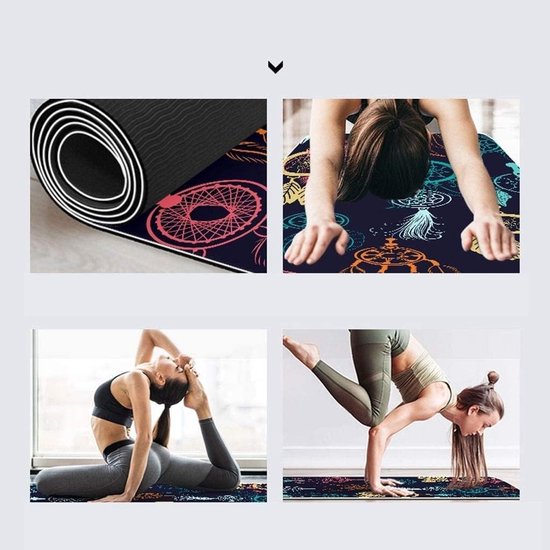 Creatieve Yoga Mat - Oefening Mat - Sporten en Fitness - Milieuvriendelijk TPE Materiaal - 6 of 8 mm - Gekleurd — afbeelding 3