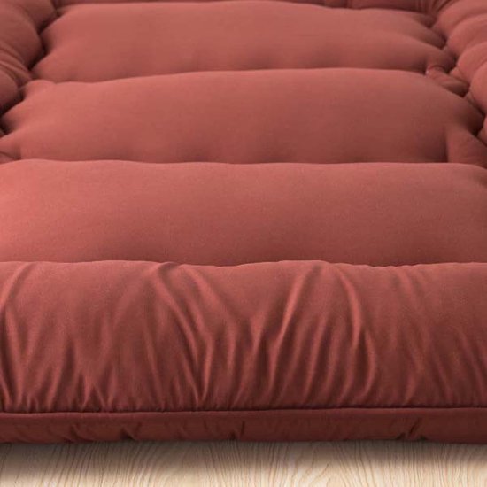 Japanse vloerfuton - Slaapmat oprolbaar - Comfortabel slapen - Huidvriendelijk katoen - 90 x 200 cm - Bruin — afbeelding 2