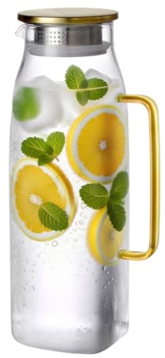 Waterkaraf 2,2 Liter - Vierkant Borosilicaatglas met Deksel - PromoHome