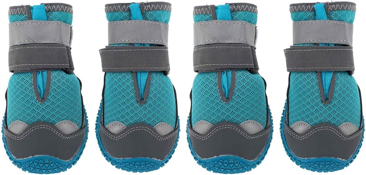 Reflecterende Waterdichte Honden Schoenen - Set van 4, Maat 4, Ideaal voor Wandelen en Bescherming tegen Slecht Weer