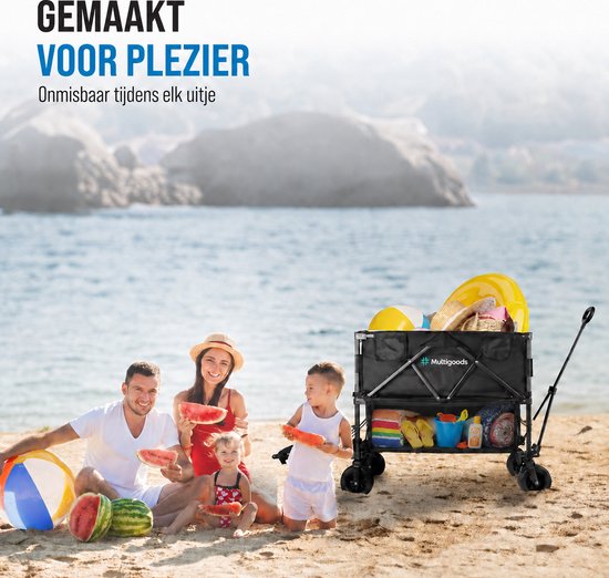 Multigoods Bolderkar - Bolderkar Opvouwbaar - 230L Inhoud - 100 KG Draagvermogen - Inklapbaar & Wendbaar - Zwart van Merkloos — afbeelding 4