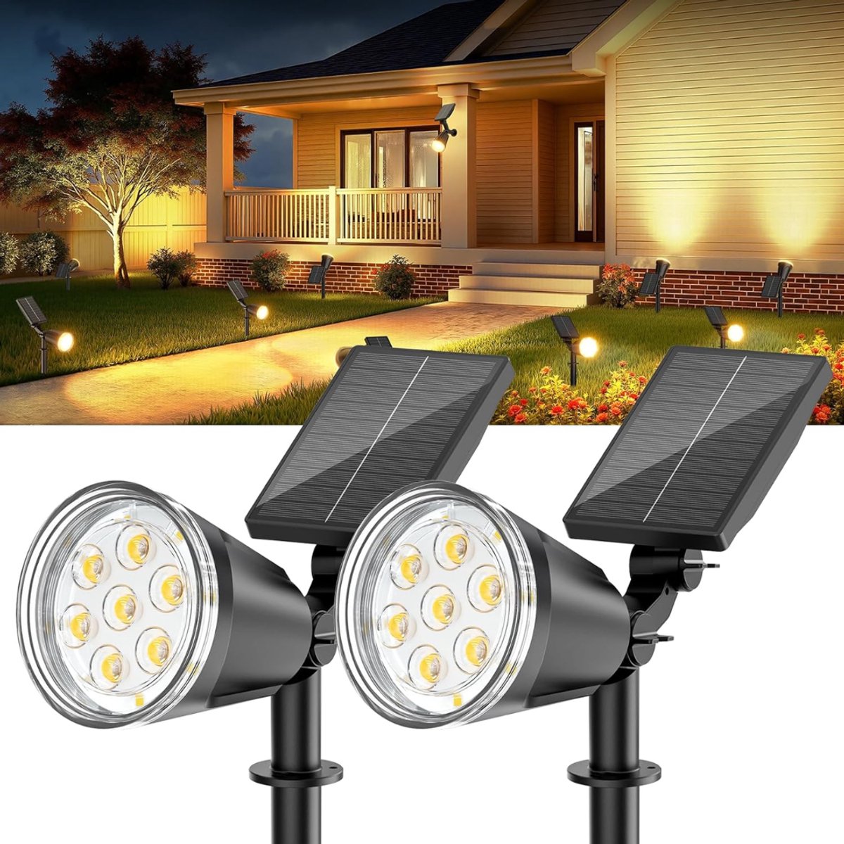 HEZIVO® Tuinspots voor Buiten - Grondspot Zonne energie - Solar Tuinlamp - 2 Stuks - IP65 Waterdicht