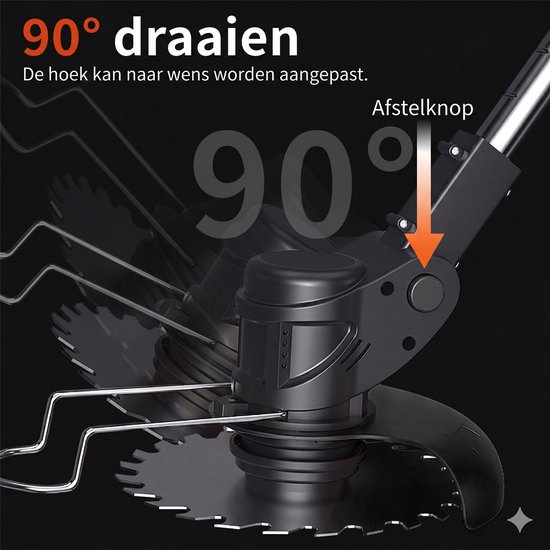 Traumheim®Kantenmaaier - Grastrimmer - Bosmaaier - Incl. 2 accu's en lader - Zwart van Merkloos	 — afbeelding 4