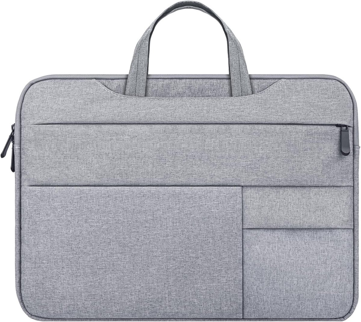 Waterdichte Laptop Sleeve voor 15 Inch MacBook Air en Pro, Polyester Draagtas met Handvat en Meerdere Vakken, Grijs