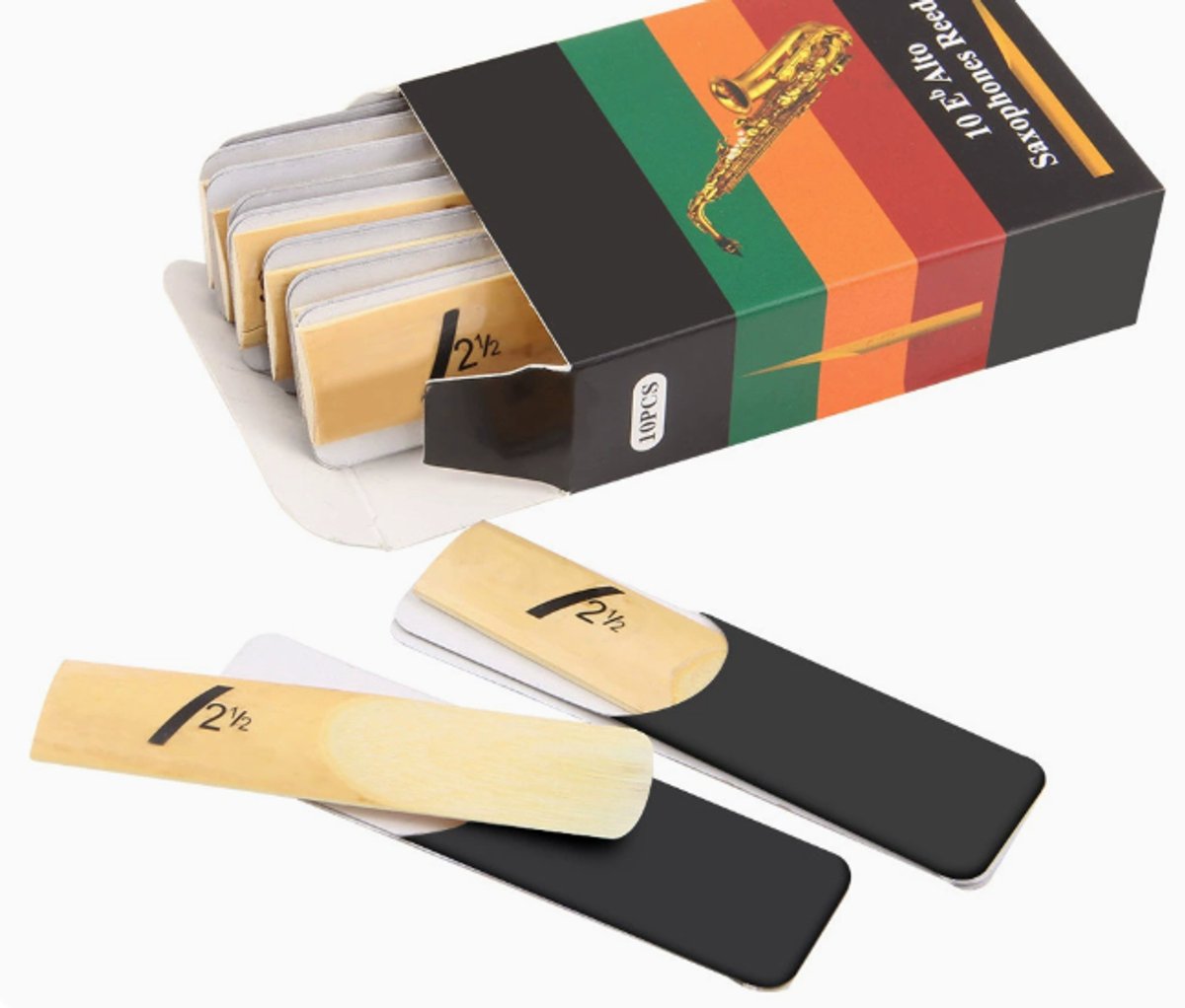 Knobbout Saxofoon Rieten 2.5 – Set van 10 Stuks – Soepel & Direct Speelbaar