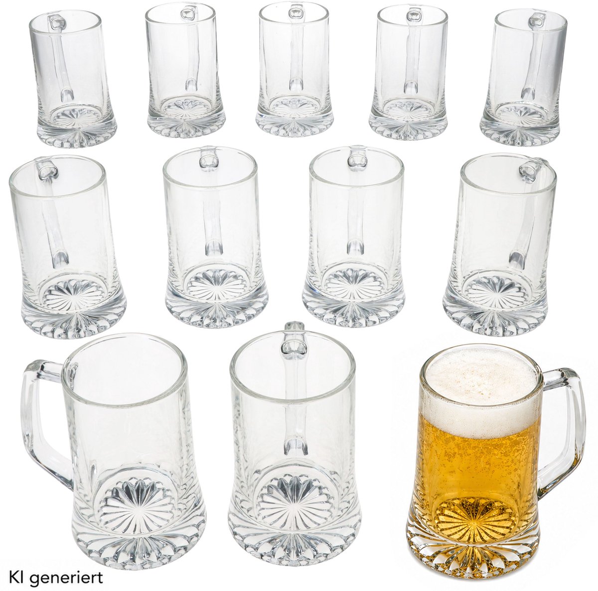 12-delige set Akki bierpul met sterrenbodem en handvat - 1003135ni
