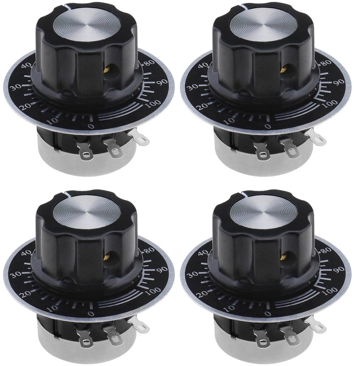 Allecto - Potentiometer - Koolstof - 10K ohm - Enkele Draai - Snelheidsregeling - Ideaal voor motoren - 4 sets