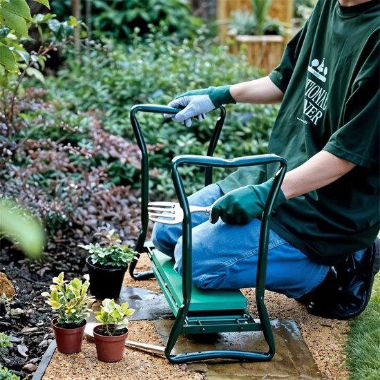 Sello! opvouwbare tuinkneeler - knielen zonder pijn - tuin - stoel - organizer - tuingereedschap –staal - schuim - groen van Merkloos	 — afbeelding 4