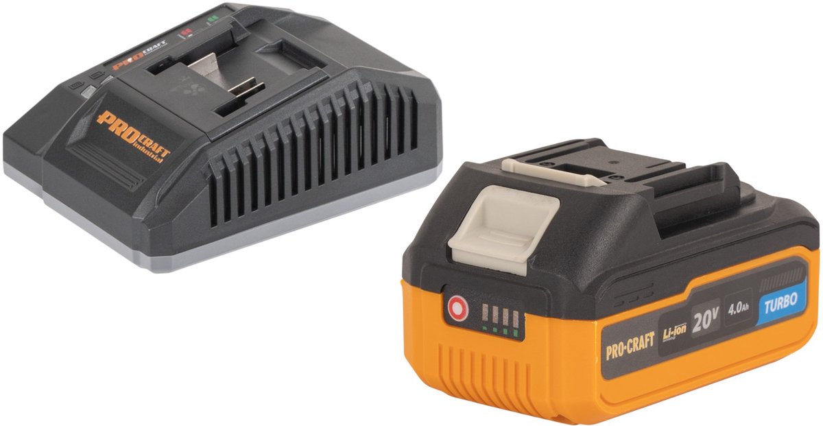 Procraft Starter Pack C20/4 lader 20 V 4 A + 1x 20/4 Turbo accu 4,0 Ah