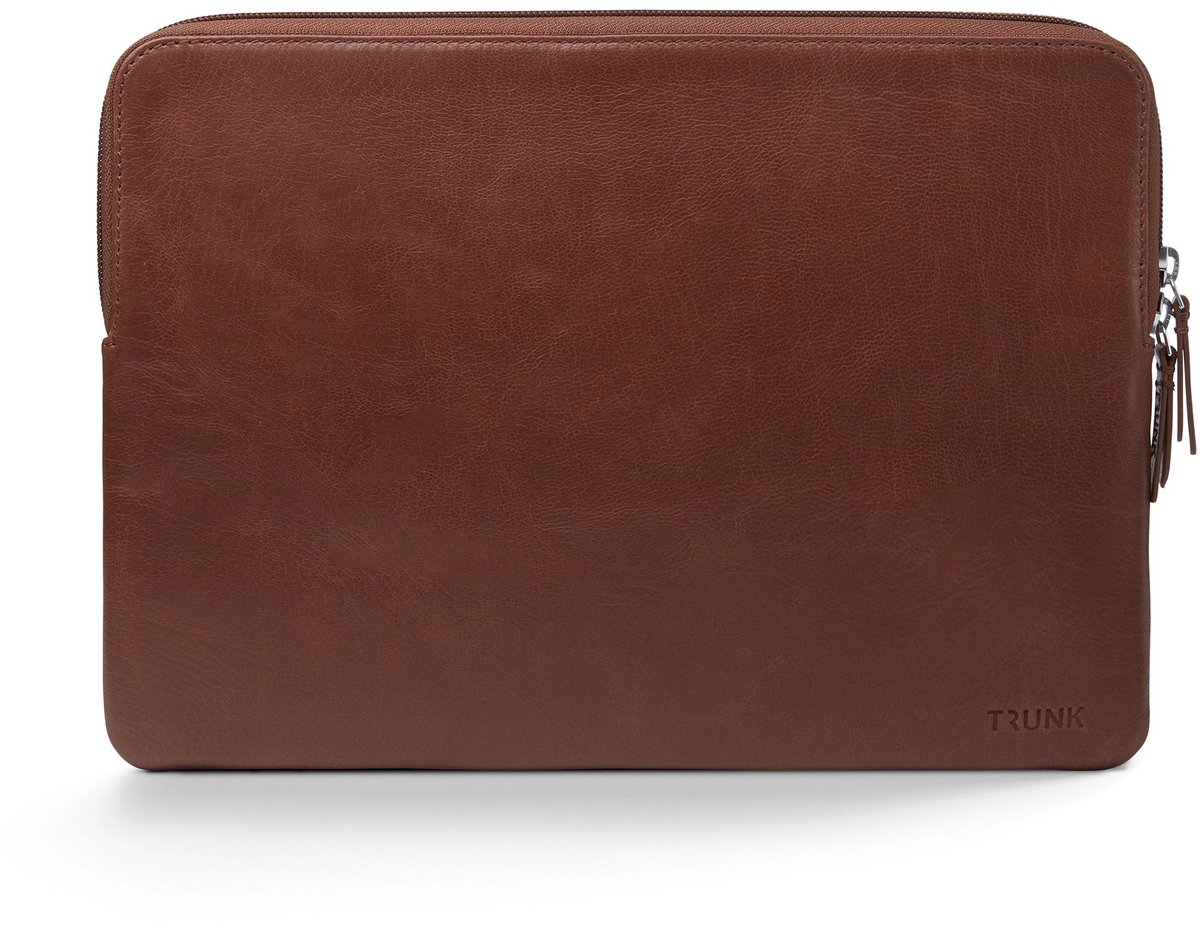 Trunk Lederen Sleeve MacBook Pro/Air/Neo 13 – Stevige Buitenlaag en Pluche Binnenlaag – Hoge Kwaliteit YKK-Rits – Duurzame Stiksels - Bruin