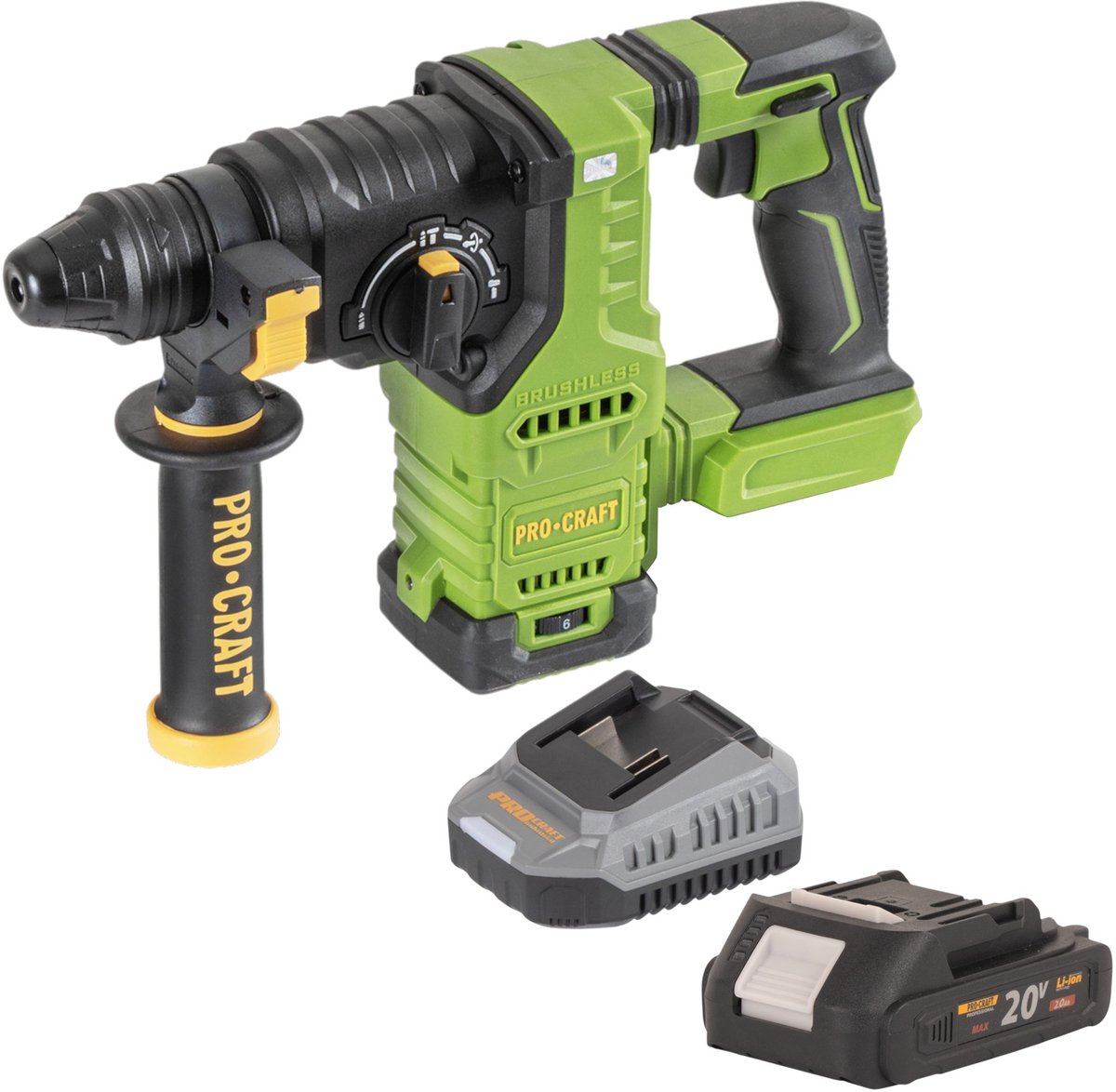 Procraft PHA30bb accuboormachine 20 V 2,8 J SDS plus Brushless + 1x accu 2,0 Ah + oplader