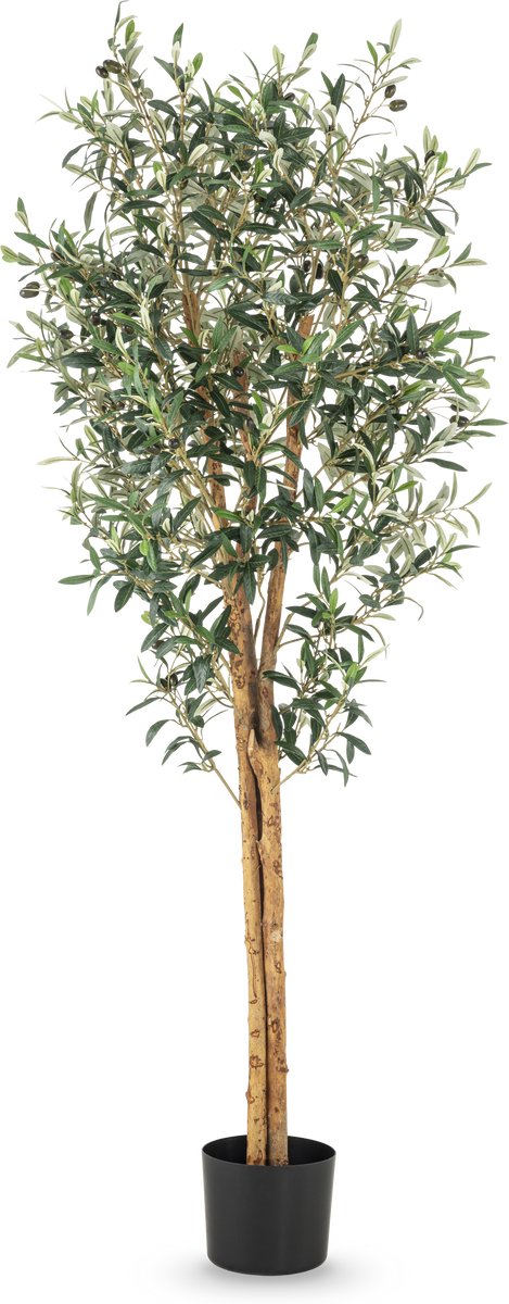 Easyplants | Kunst olijfboom UV 160 cm | Zijde | Olea | Olijfgroen