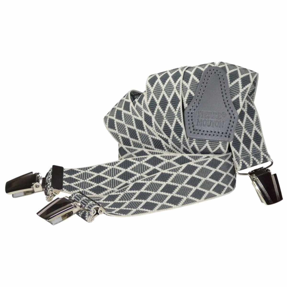 Pierre Mouton Volet - Bretels - Volwassenen - Heren - Grijs - 140cm - 3 brede clips - L - XL