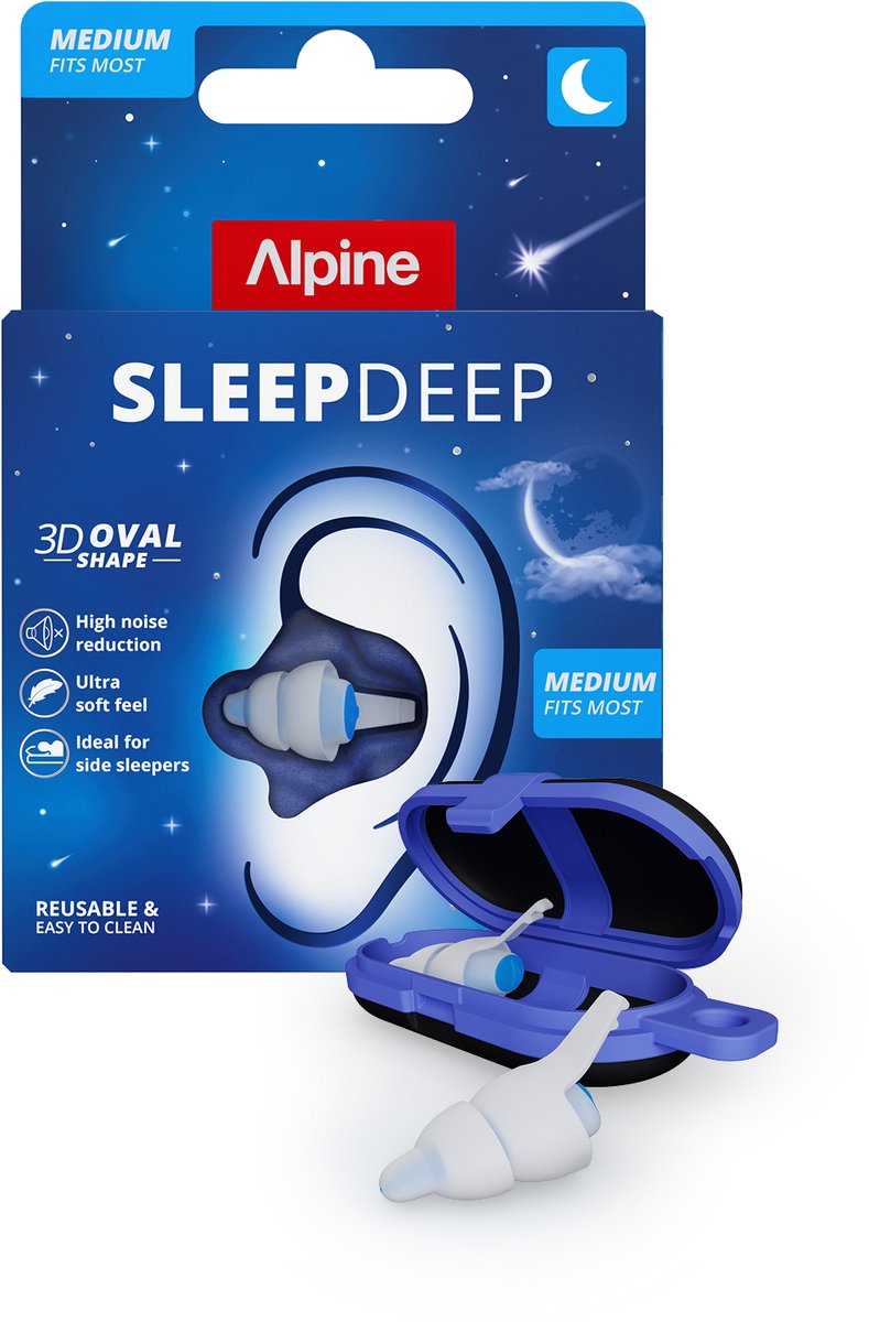 Alpine SleepDeep oordoppen voor slapen, medium maat