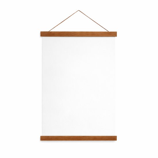 Homium Posterhanger 50 cm - Teak hout - poster ophangsysteem - Posterlijst - Posterhouder