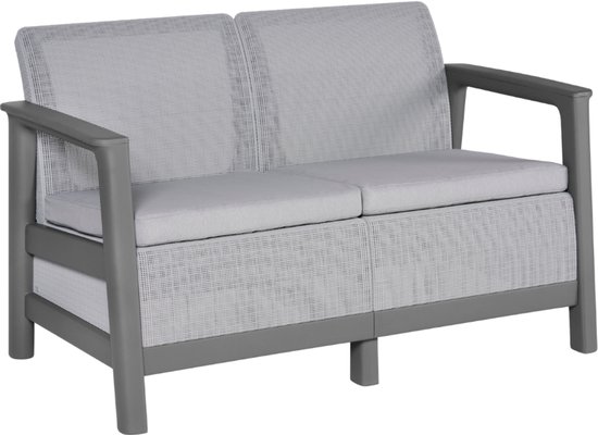 Keter Scandi Linea 2-zits Loungebank - Lichtgrijs