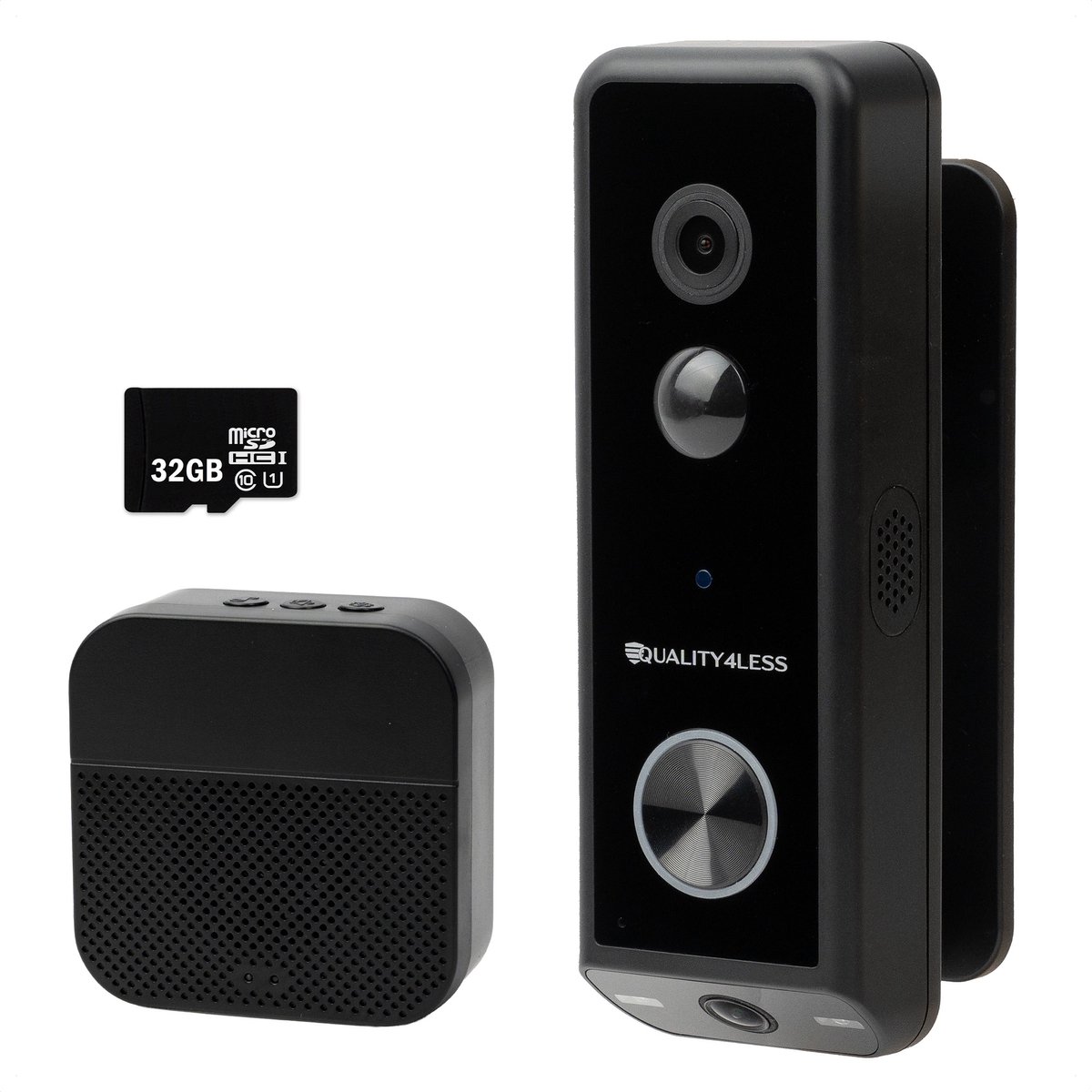 Quality4Less Slimme Video Deurbel met Dubbele Camera 2K Ultra HD - Quality4less - €94,95