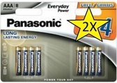 2 Blisters (16 batterijen) Panasonic Alkaline Everyday Power AAA