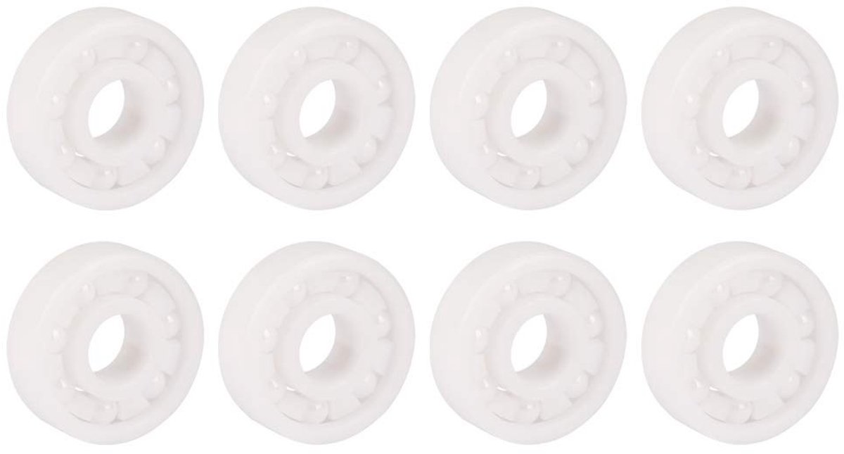Allecto - Kogellager - 608-2RS Kogellager - Hoge kwaliteit - Wit - Voor Skateboards, Inline Skates, Scooters - 8 Pack - Geschikt voor Rolschaatsen ...