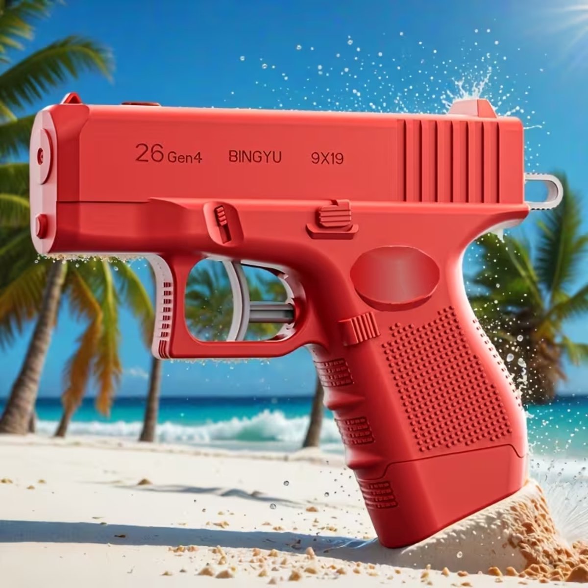 Prank Gun Waterpistool – Dubbelzijdige Grap Water Gun met Omgekeerde Spray & Geheime Trekker – Zomer Speelgoed voor Kinderen en Volwassenen – Zwembad & Strand - Kleur Rood