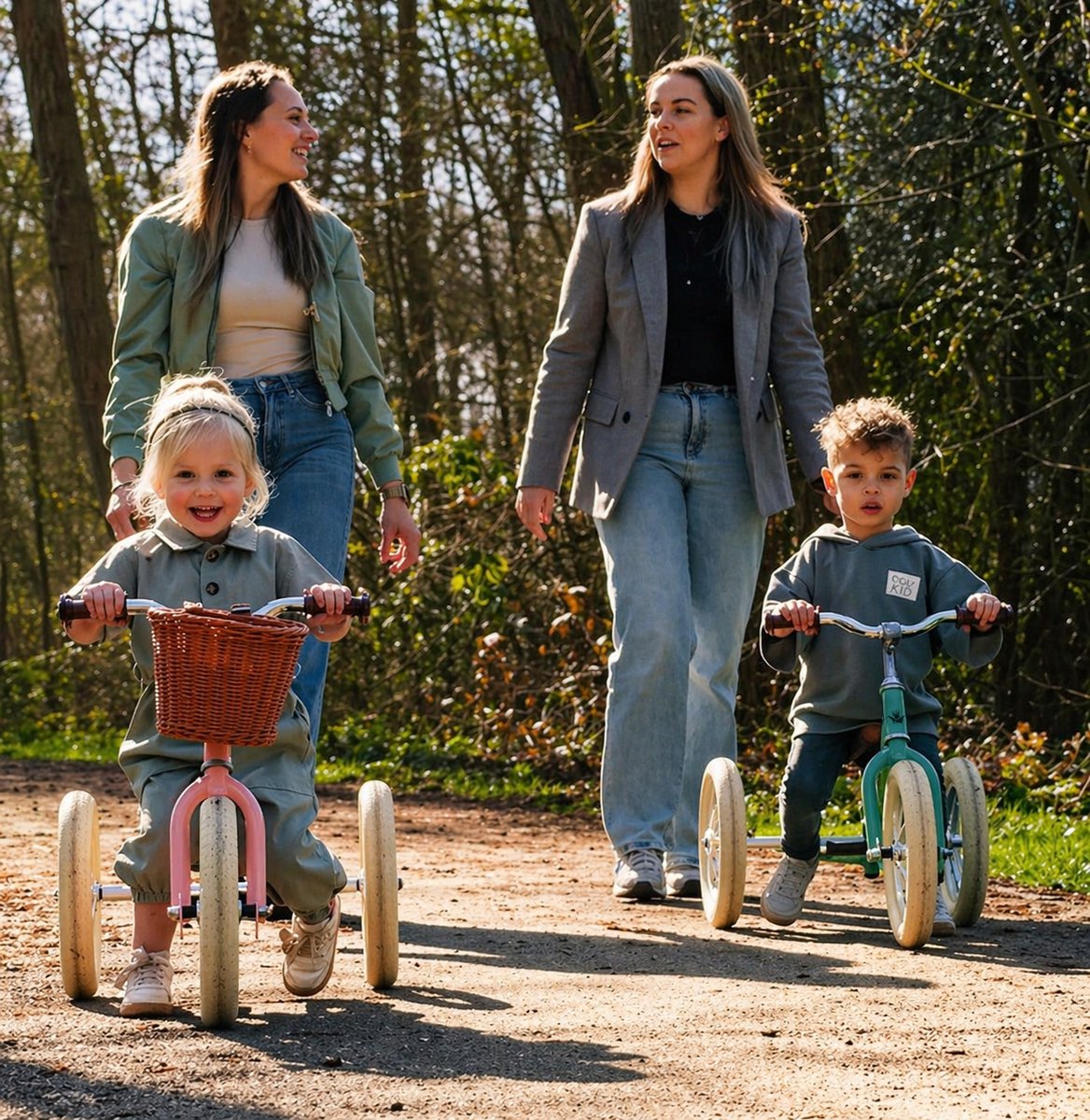 Køvapää Trike - 2 in 1 Loopfiets - 1.5 t/m 4 jaar - Met Naamsticker - 12 inch – Loopfiets - Roze — afbeelding 18