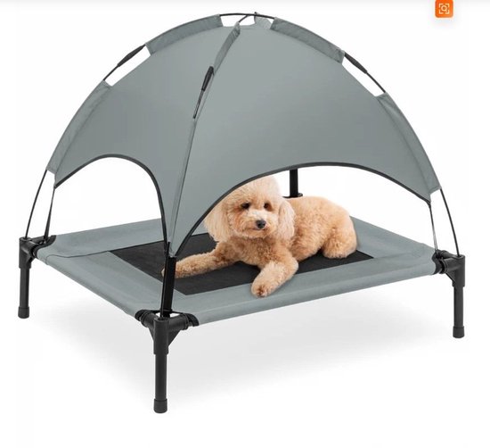 TOPMAST STRETCHER - HONDENSTRETCHER HONDENBED OUTDOOR - 89 X 61 CM - Antraciet - Luchtdoorlatend