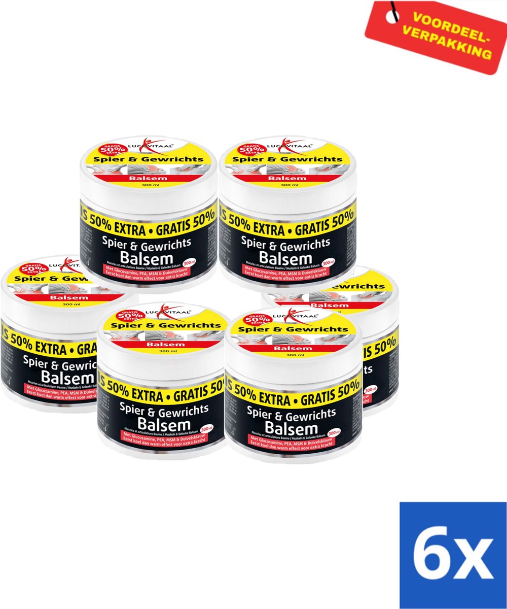 Lucovitaal - Spier & Gewrichtsbalsem - 6x - Voordeelverpakking
